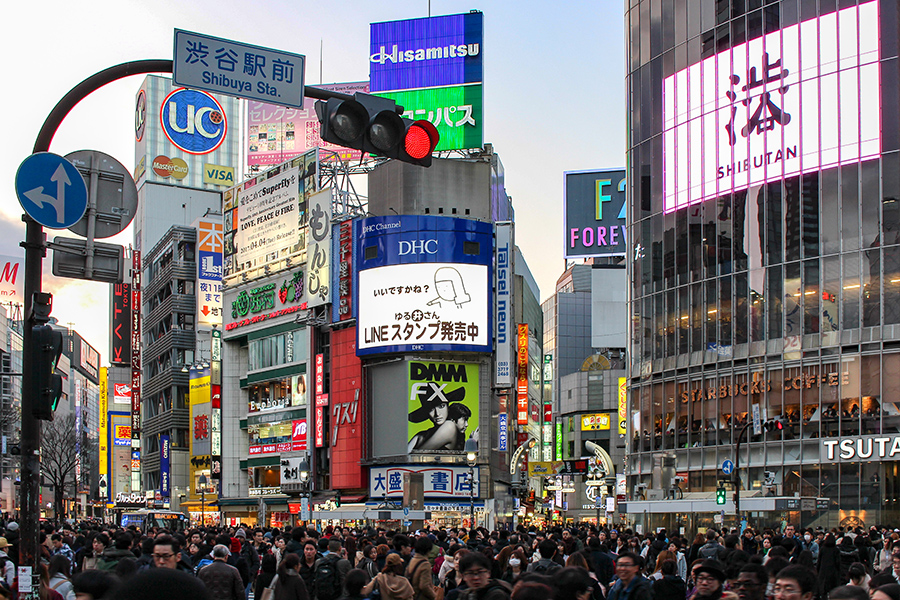 Shibuya crossing should definitely be a stop during your two weeks in Japan